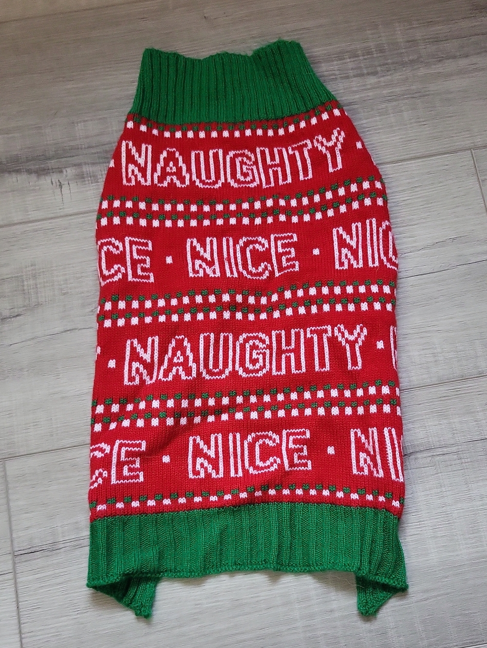 Pet Red & Green 'Naughty Nice' Holiday Sweater